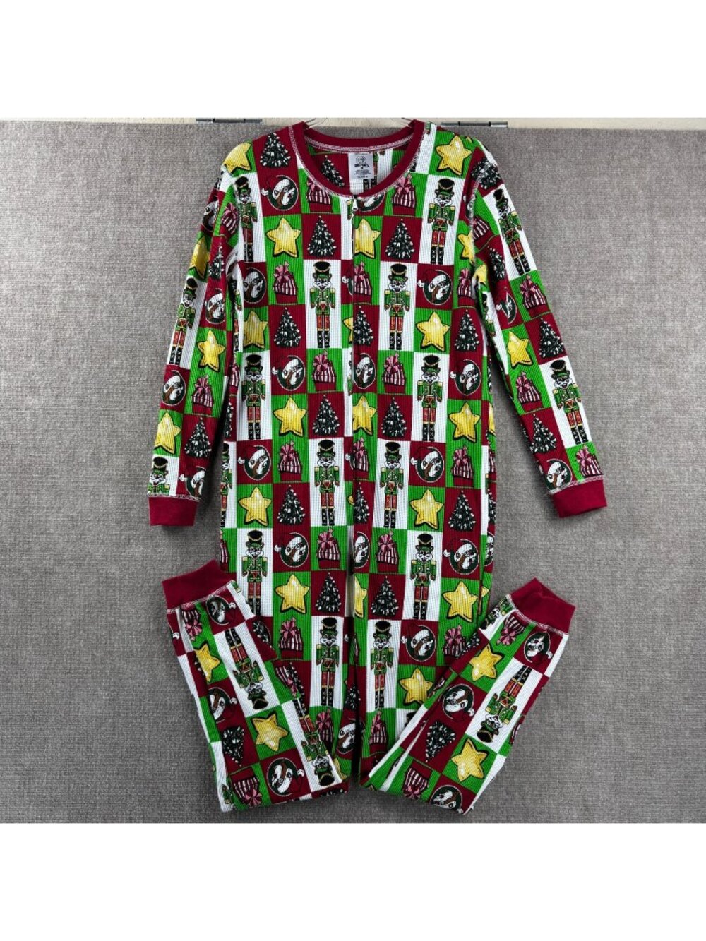 Bucees Christmas Nutcracker Waffle Knit Thermal One Piece Pajamas Adult Unisex M